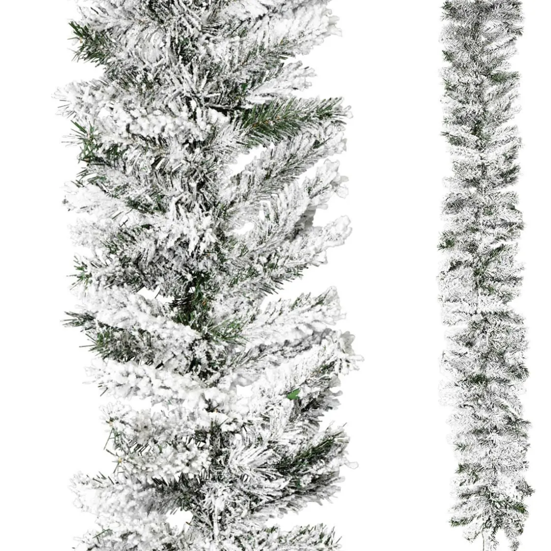 DecoWoerner Guirnaldas De Navidad>Guirnalda De Abeto Con Copos 180 Cm, 30 Cm Ø
