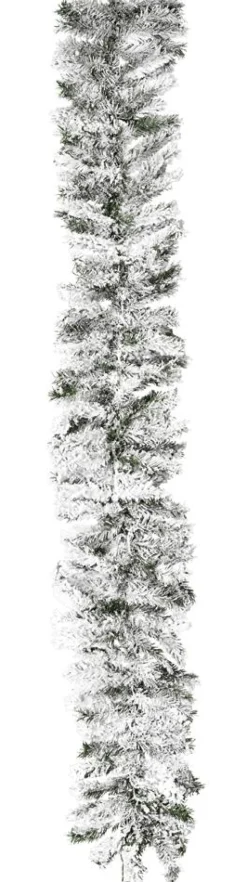 DecoWoerner Guirnaldas De Navidad>Guirnalda De Abeto Con Copos 180 Cm, 30 Cm Ø