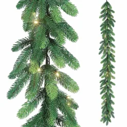 DecoWoerner Guirnaldas Y Vides>Guirnalda De Abeto PE Artificial Con LED, Longitud 270 Cm
