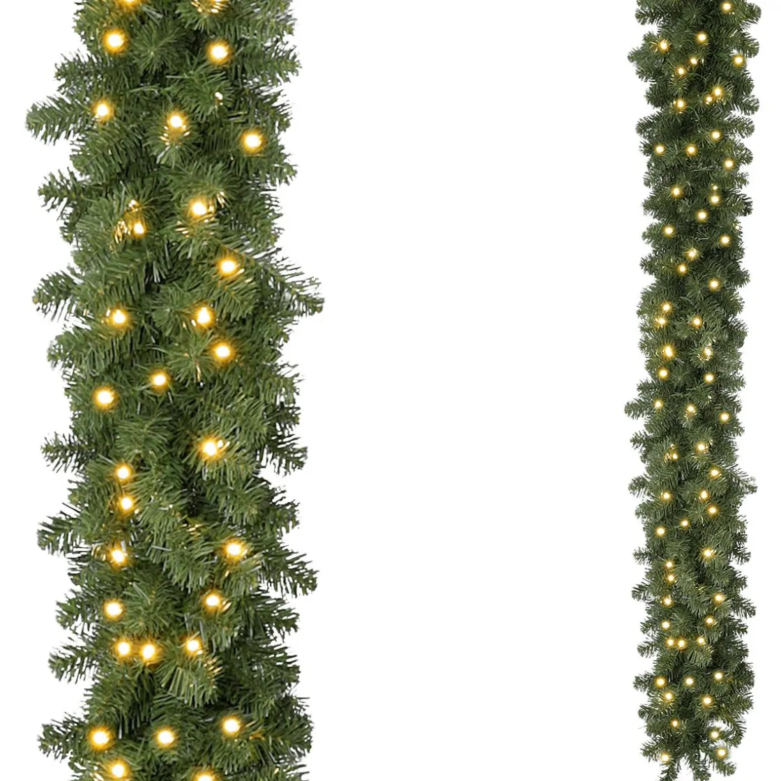 DecoWoerner Decoración De Invierno|Guirnaldas De Navidad>Guirnalda De Abetos Con LED Blanco Cálido, 270 Cm
