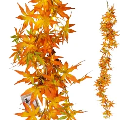 DecoWoerner Decoración De Otoño|Guirnaldas Y Vides>Guirnalda De Arce LED, 140 Cm