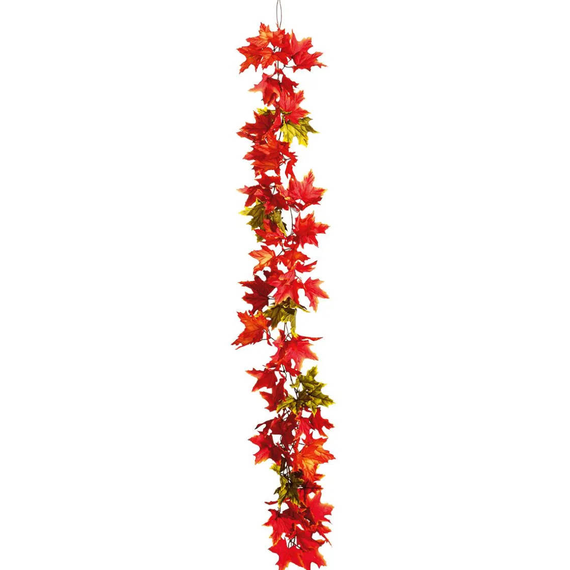 DecoWoerner Decoración De Otoño|Guirnaldas Y Vides>Guirnalda De Arce Roja - Verde 180 Cm