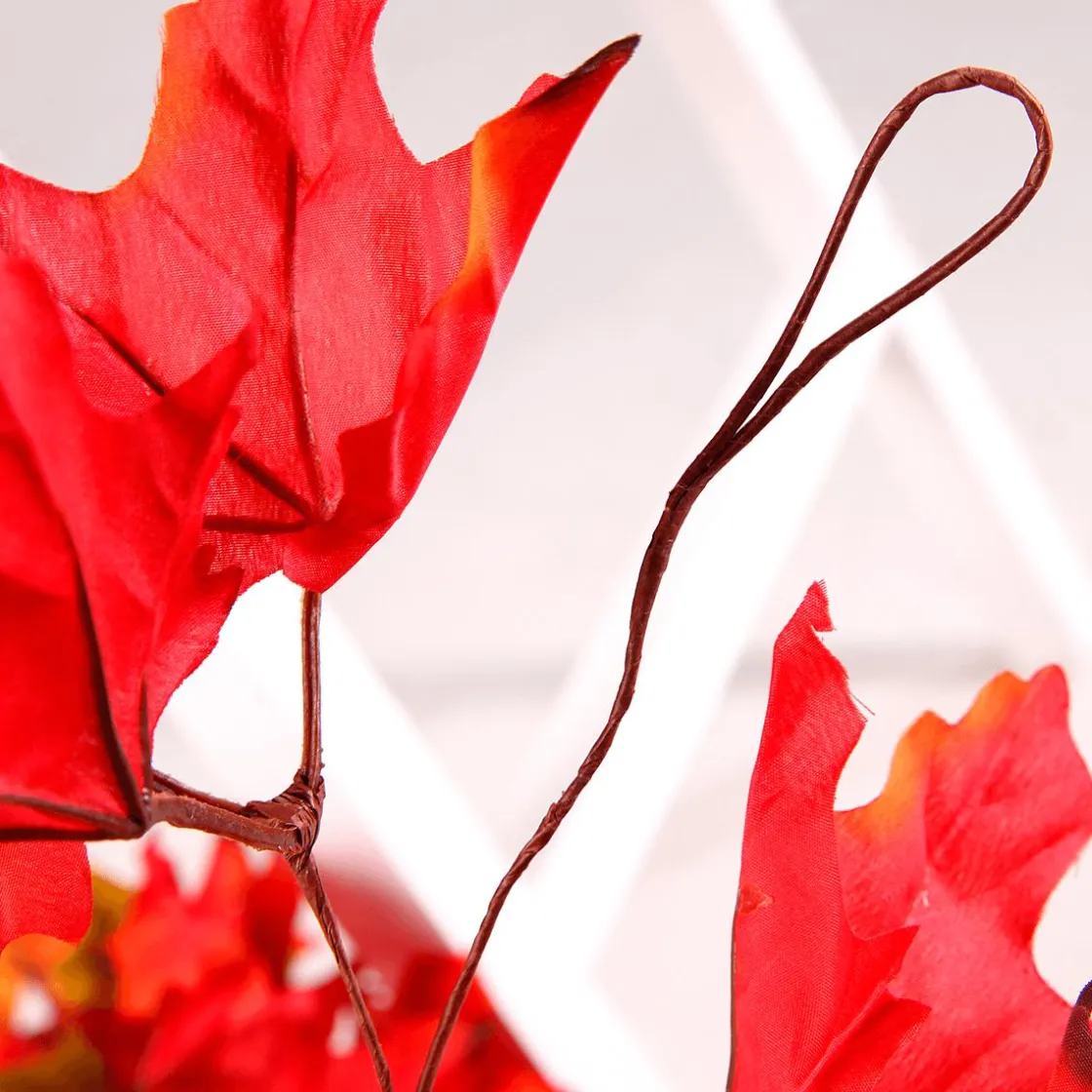 DecoWoerner Decoración De Otoño|Guirnaldas Y Vides>Guirnalda De Arce Roja - Verde 180 Cm