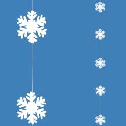 DecoWoerner Decoración De Invierno>Guirnalda De Copos De Nieve, Blanca, 180 Cm