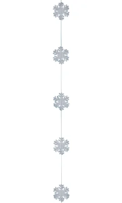 DecoWoerner Decoración De Invierno>Guirnalda De Copos De Nieve, Blanca, 180 Cm
