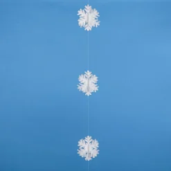 DecoWoerner Decoración De Invierno>Guirnalda De Copos De Nieve 3D Blanca, 180 Cm