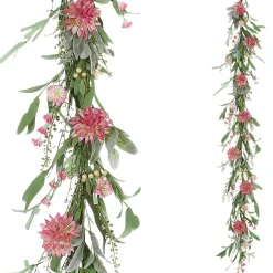 DecoWoerner Decoración De Verano|Decoración De Primavera>Guirnalda De Dalias Artificiales 158 Cm