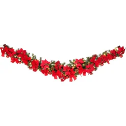 DecoWoerner Guirnaldas De Navidad>Guirnalda De Facón „Poinsettia“, 180 Cm