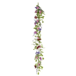 DecoWoerner Guirnaldas Y Vides>Guirnalda De Flores De Campo Artificiales Rosa Púrpura 158 Cm