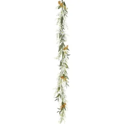 DecoWoerner Decoración De Verano|Decoración De Primavera>Guirnalda De Flores De Campo Artificiales Enredadera Artificial - Blanca 158 Cm