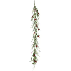 DecoWoerner Decoración De Verano|Decoración De Primavera>Guirnalda De Flores De Campo Artificiales Vid Roja Blanca 158 Cm