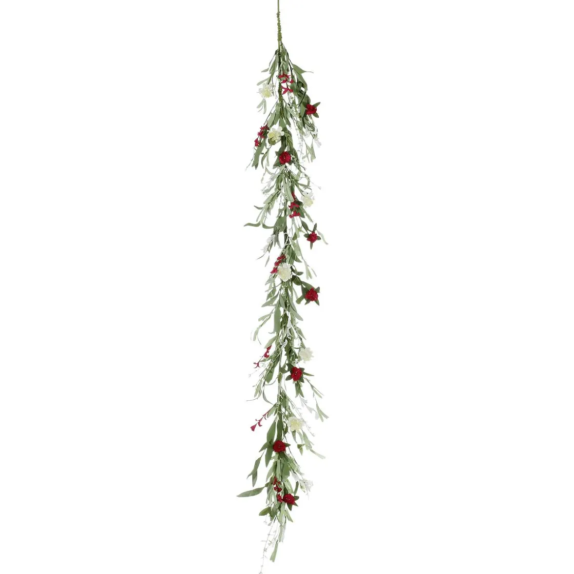 DecoWoerner Decoración De Verano|Decoración De Primavera>Guirnalda De Flores De Campo Artificiales Vid Roja Blanca 158 Cm