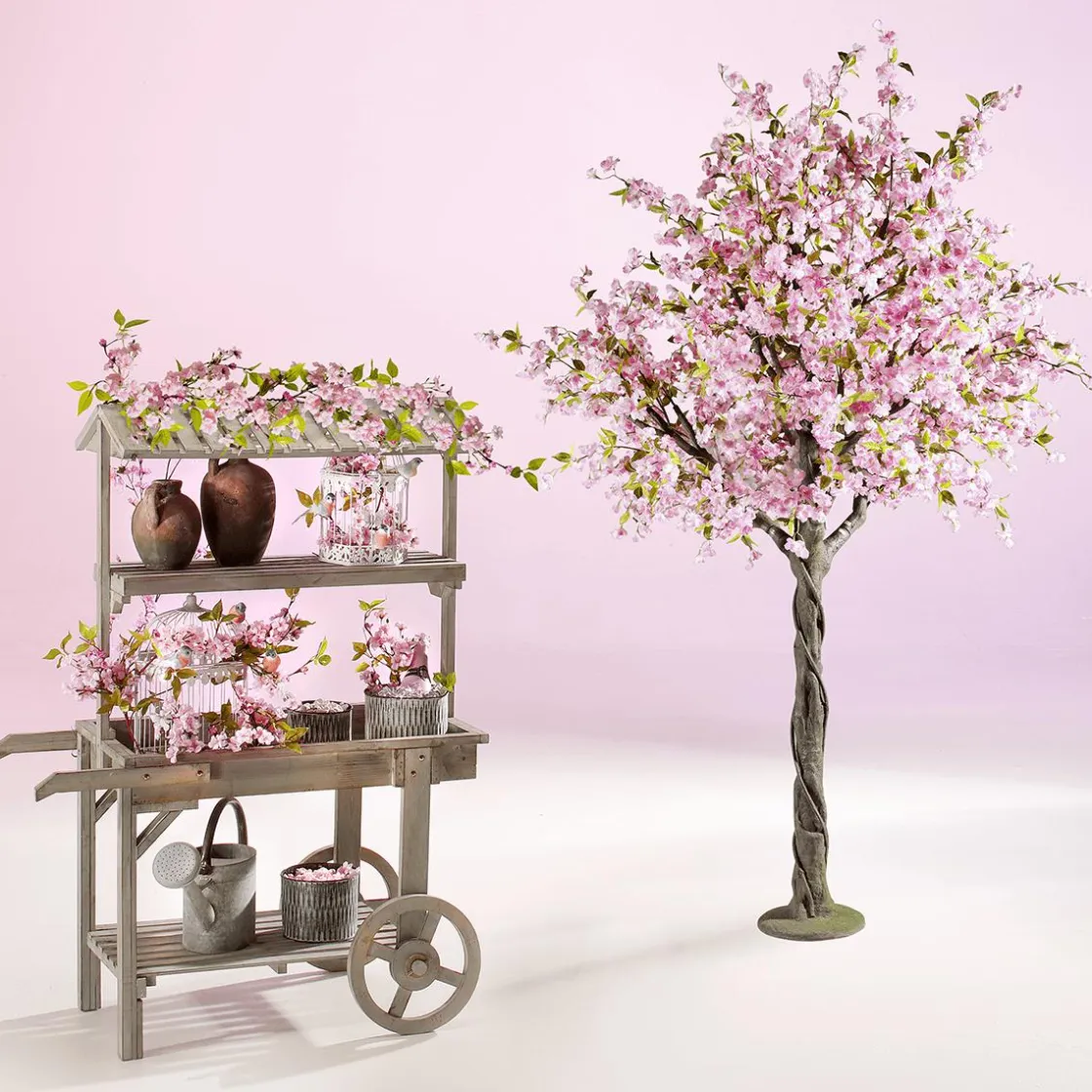 DecoWoerner Decoración De Primavera|Guirnaldas Y Vides>Guirnalda De Flores De Cerezo Artificial , 110 Cm