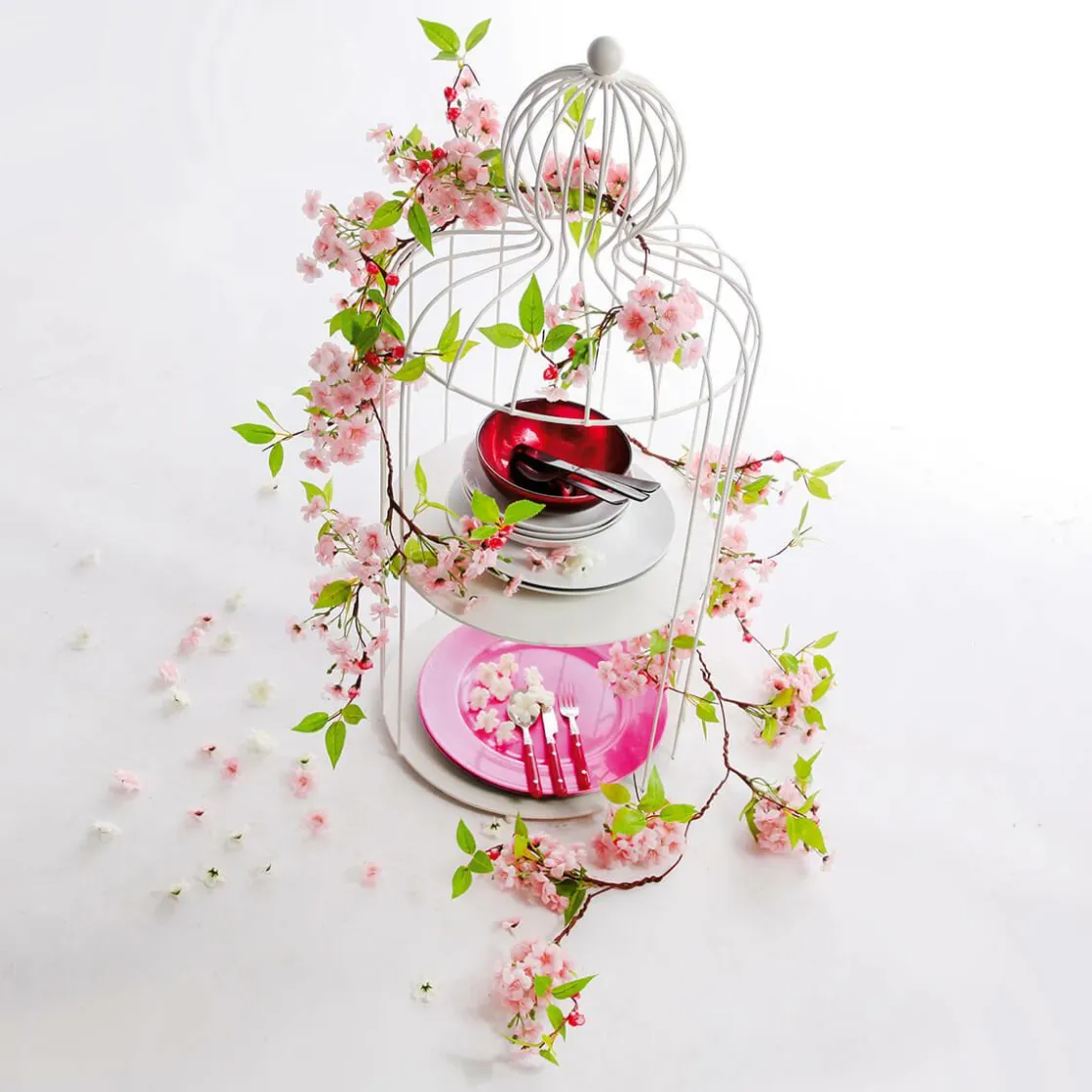 DecoWoerner Decoración De Primavera|Guirnaldas Y Vides>Guirnalda De Flores De Cerezo Artificial , 110 Cm