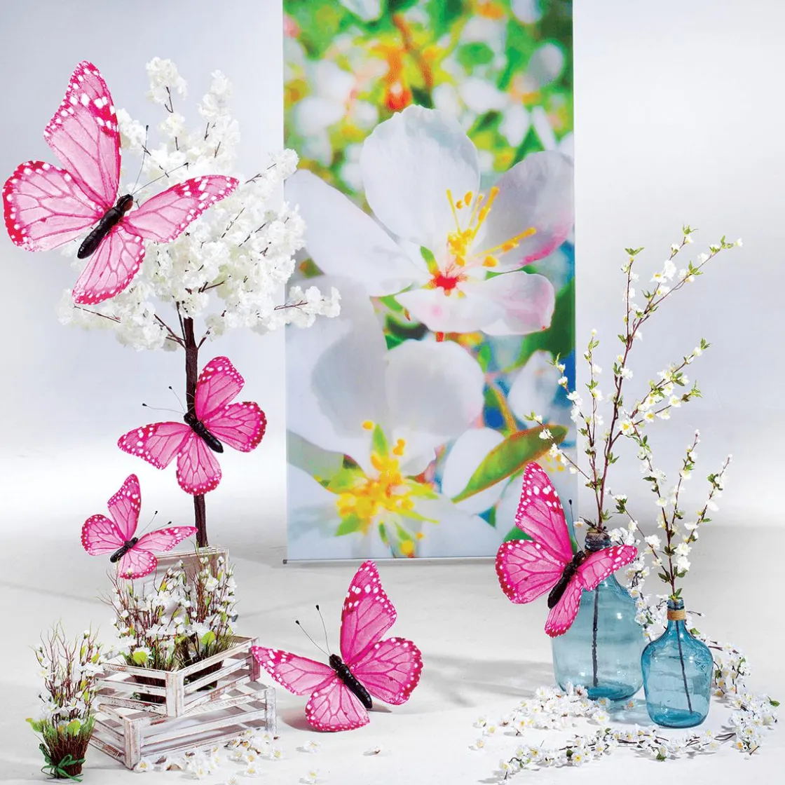 DecoWoerner Decoración De Primavera|Guirnaldas Y Vides>Guirnalda De Flores De Manzano Decorativa, Color