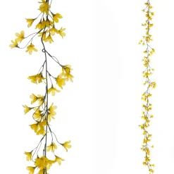 DecoWoerner Guirnaldas Y Vides>Guirnalda De Forsitias Artificiales Amarilla 180 Cm