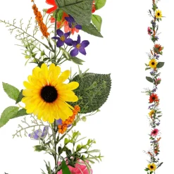 DecoWoerner Decoración De Verano|Decoración De Primavera>Guirnalda De Gerbera Artificial, Longitud 180 Cm