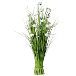 DecoWoerner Decoración De Primavera|Hierba Decorativa>Haz De Gas Artificial Con Flores Blancas De 70 Cm