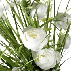 DecoWoerner Decoración De Primavera|Hierba Decorativa>Haz De Gas Artificial Con Flores Blancas De 70 Cm