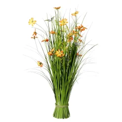 DecoWoerner Decoración De Primavera|Hierba Decorativa>Haz De Gras Artificial Con Flores s De 67 Cm