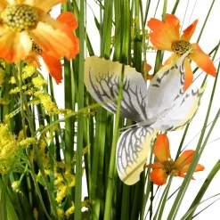 DecoWoerner Decoración De Primavera|Hierba Decorativa>Haz De Gras Artificial Con Flores s De 67 Cm