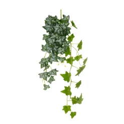 DecoWoerner Plantas Colgantes>Hiedra Artificial Colgante Blanca 85 Cm