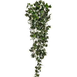 DecoWoerner Plantas Verdes|Plantas Colgantes>Hiedra Artificial Colgante Ignífugo -blanco 85 Cm