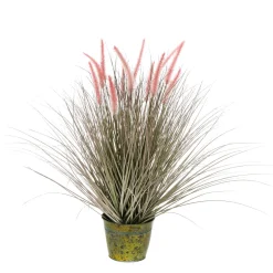 DecoWoerner Hierba Decorativa>Hierba Cola De Zorro En Una Maceta De Zinc De 70 Cm De Altura