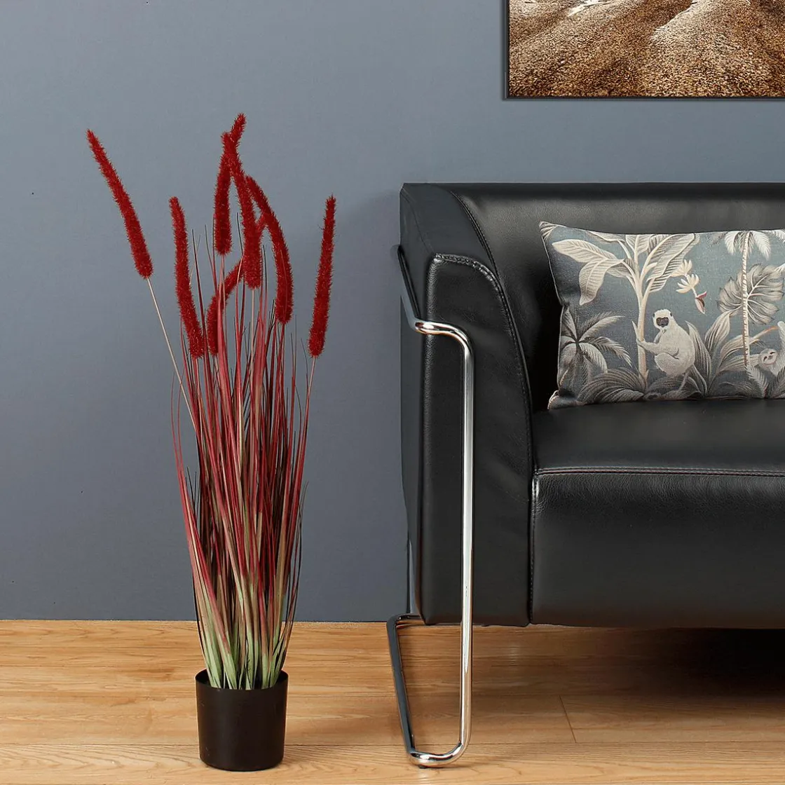 DecoWoerner Hierba Decorativa>Hierba De Caña Artificial En La Maceta Altura 90 Cm
