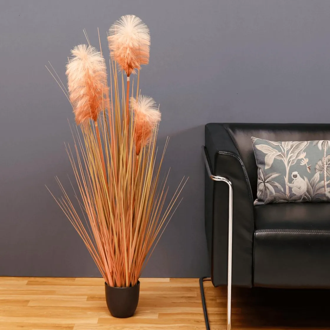 DecoWoerner Decoración De Otoño|Decoración De Verano>Hierba De La Pampa Decorativa De Color En Maceta Negra 117 Cm