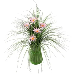 DecoWoerner Hierba Decorativa|Decoración De Primavera>Hierba Decorativa Con Flores, 50 Cm