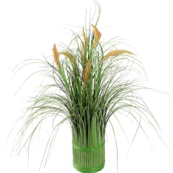 DecoWoerner Decoración De Primavera|Hierba Decorativa>Hierba Decorativa Con Flores De Junco, 50 Cm