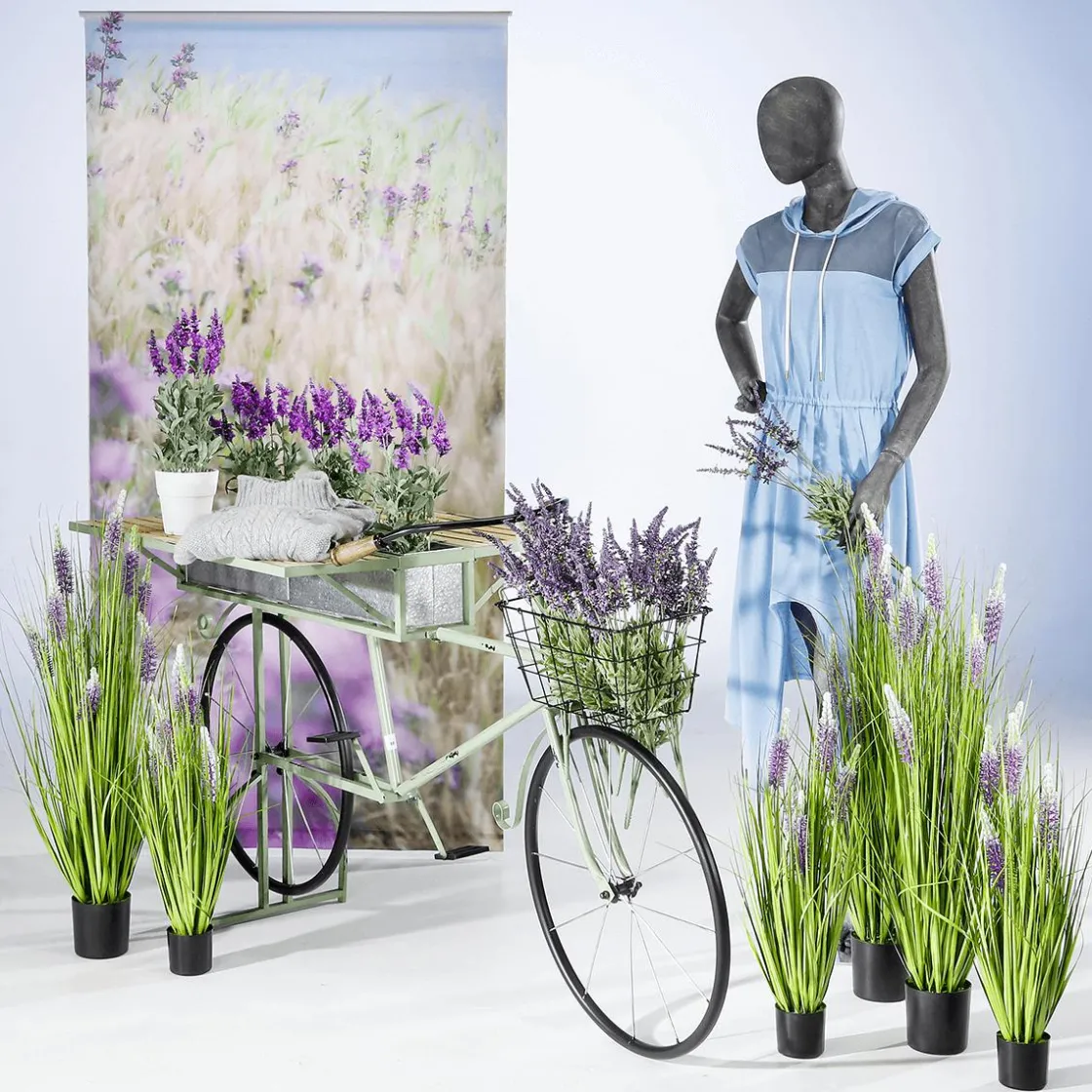 DecoWoerner Decoración De Primavera|Hierba Decorativa>Hierba Decorativa Con Lavanda, Altura 100 Cm
