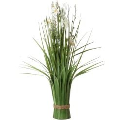 DecoWoerner Hierba Decorativa>Hierbas Artificiales Con Flores De Prado, Blancas Y Moradas