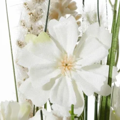 DecoWoerner Hierba Decorativa>Hierbas Artificiales Con Flores De Prado, Blancas Y Moradas