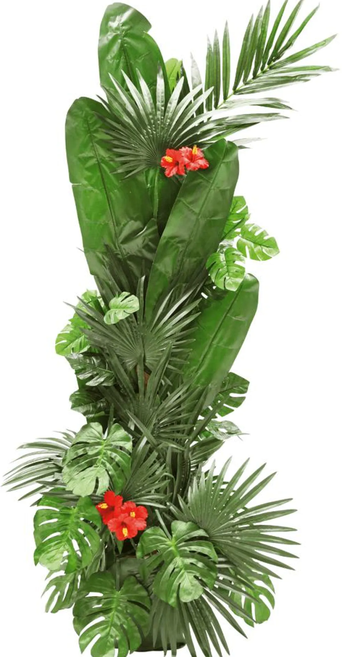 DecoWoerner Decoración De Verano|Hojas>Hoja De Palmera En Abanico Decorativa, Longitud 66 Cm, 2 Piezas