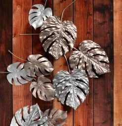DecoWoerner Decoración Dispersa|Hojas>Hojas De Monstera Artificiales Palo 37 Cm 5 Piezas