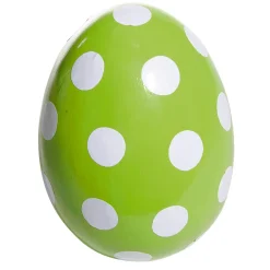 DecoWoerner Decoración De Pascua>Huevo De Pascua Deco Punteado 18 Cm, Amarillo/blanco