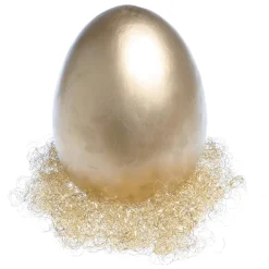 DecoWoerner Decoración De Pascua>Huevo De Pascua Decorativo Metalizado En Dorado, 18 Cm