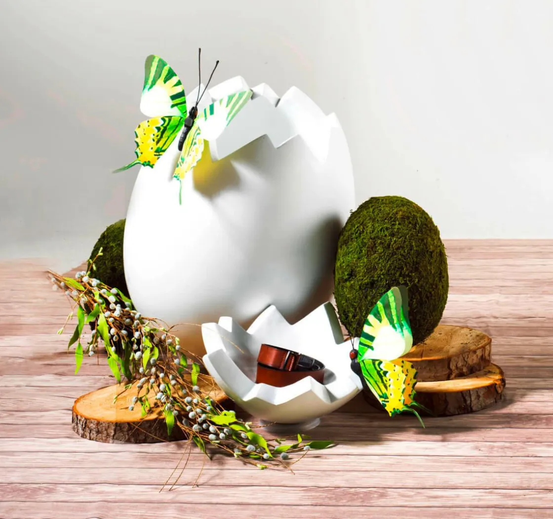 DecoWoerner Decoración De Pascua|Césped Artificial>Huevo De Pascua Decorativo "Musgo" 35 Cm