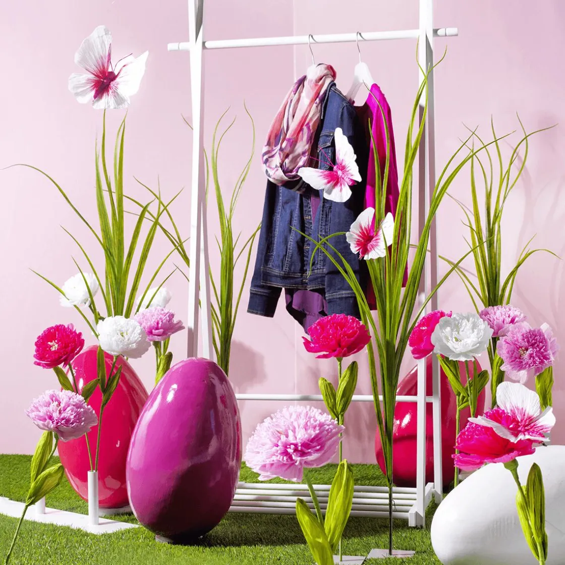 DecoWoerner Decoración De Pascua>Huevo De Pascua Enorme Fucsia, 50 Cm