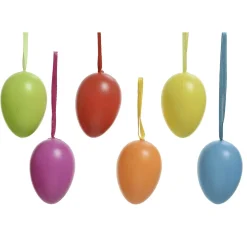 DecoWoerner Decoración De Pascua>Huevos De Pascua De Colores Para Colgar 6 Piezas