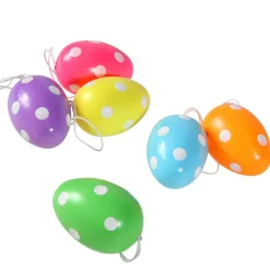 DecoWoerner Decoración De Pascua>Huevos De Pascua Decorativos 6 Cm, Con Puntos, 6 Piezas