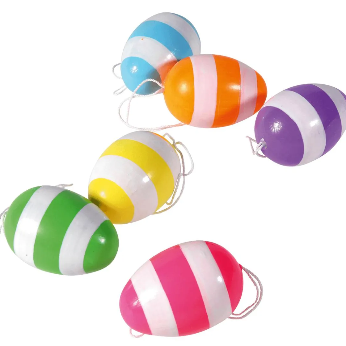 DecoWoerner Decoración De Pascua>Huevos De Pascua Decorativos 6 Cm, A Rayas, 6 Piezas