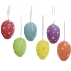 DecoWoerner Decoración De Pascua>Huevos De Pascua Punteados 6 Piezas