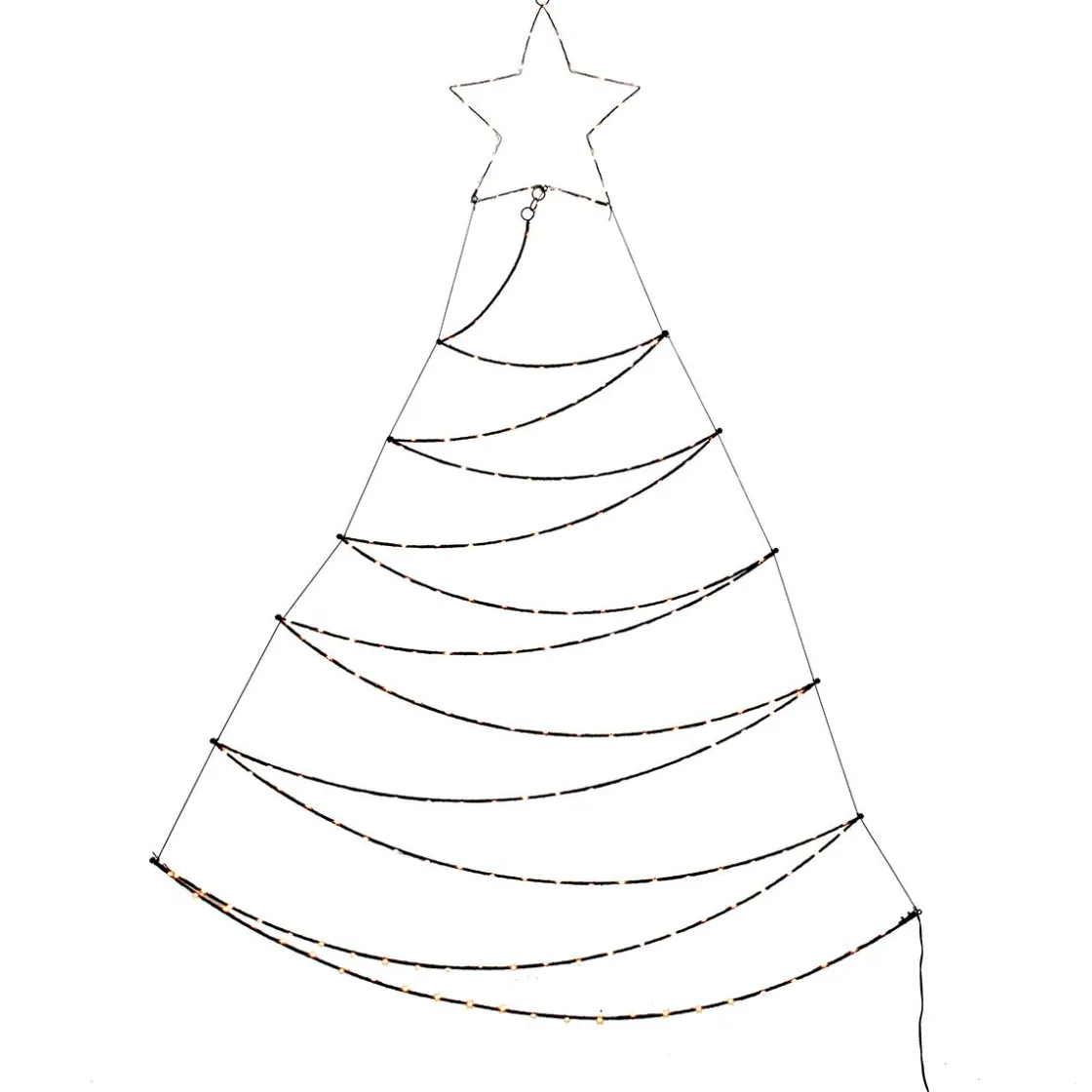 DecoWoerner Luz Decorativa|Luces De Navidad>Iluminación De Marco LED Abeto Metálico 200 X 117 X 150 Cm
