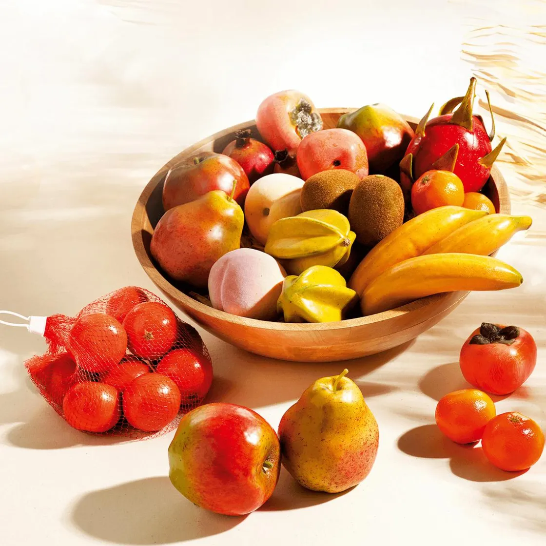 DecoWoerner Frutas>Imitación De Caqui 6 Cm, 3 Piezas