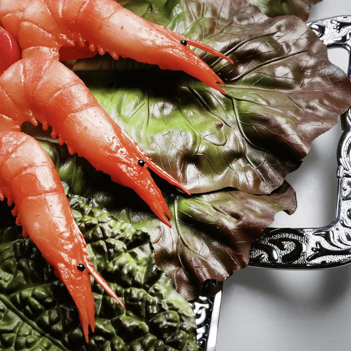 DecoWoerner Verduras Y Hierbas>Imitación De Hojas De Lechuga Romana - Rojo, 6 Piezas