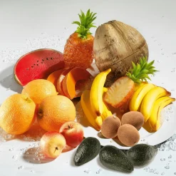 DecoWoerner Frutas>Imitación De Melón Cantalupo, 3 Piezas