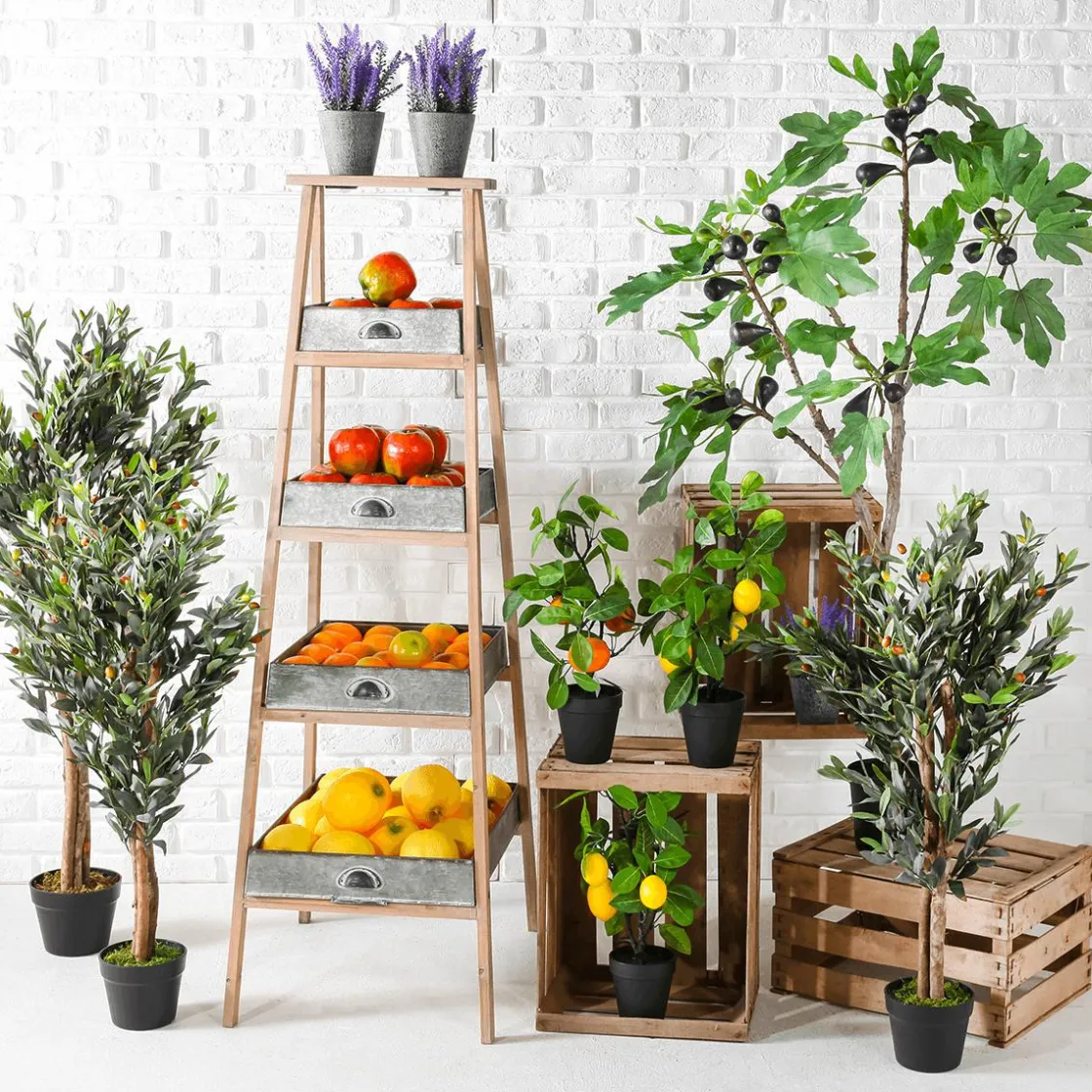 DecoWoerner Frutas>Imitación De Melón Cantalupo, 3 Piezas